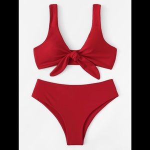 Red Tie front cheeky bikini. BRAND NEW.